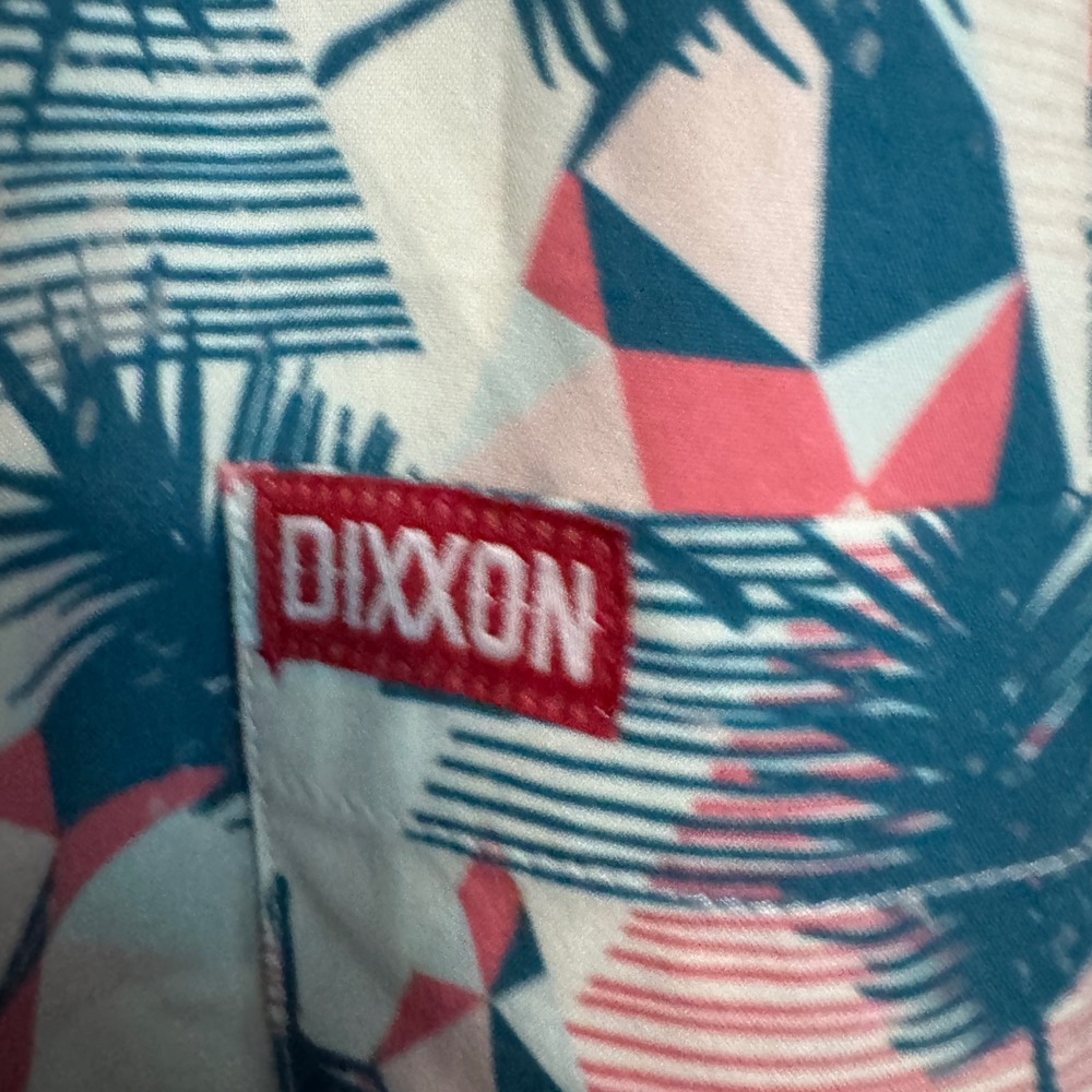 Dixxon Shirt Mens Large White Blue Palm Tree Shoreline Drive Party Performance - Picture 4 of 9